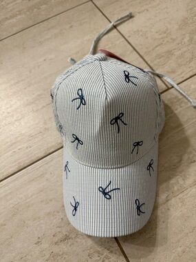 Juicy Couture Light Blue & White Striped Bow Embroidered ladies baseball cap